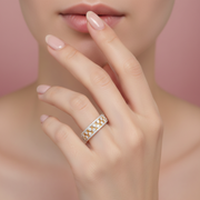 Elegant Half Eternity 925 Sterling Silver Ring